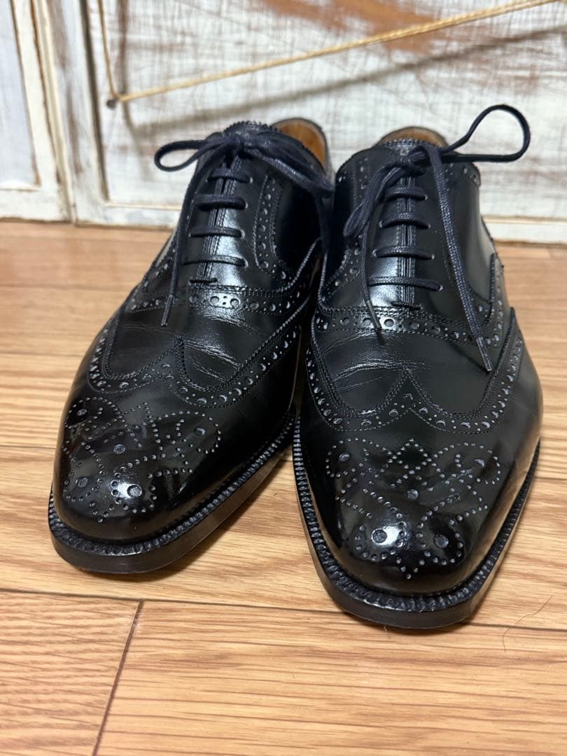 【希少美品】ステファノベーメル 39 フルブローグ 黒 外刻印 存命期　601