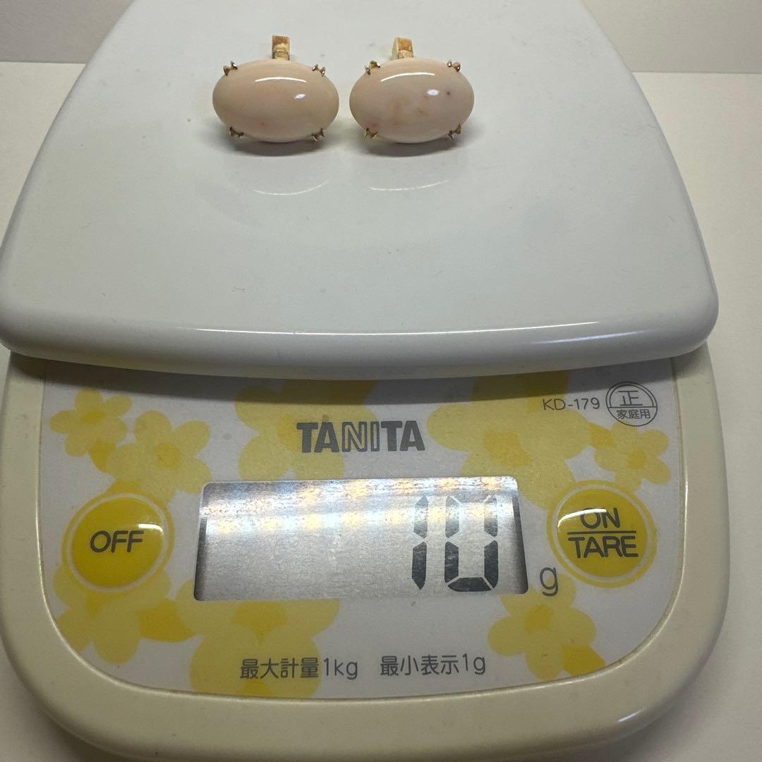 K18 桃珊瑚カフリンクス