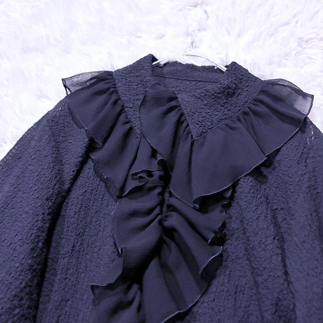 美品★23AW イエナ ボリュームカラーブラウス ブラック