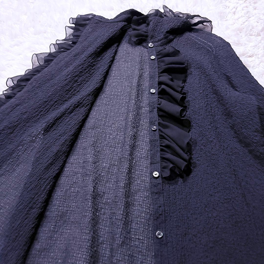 美品★23AW イエナ ボリュームカラーブラウス ブラック