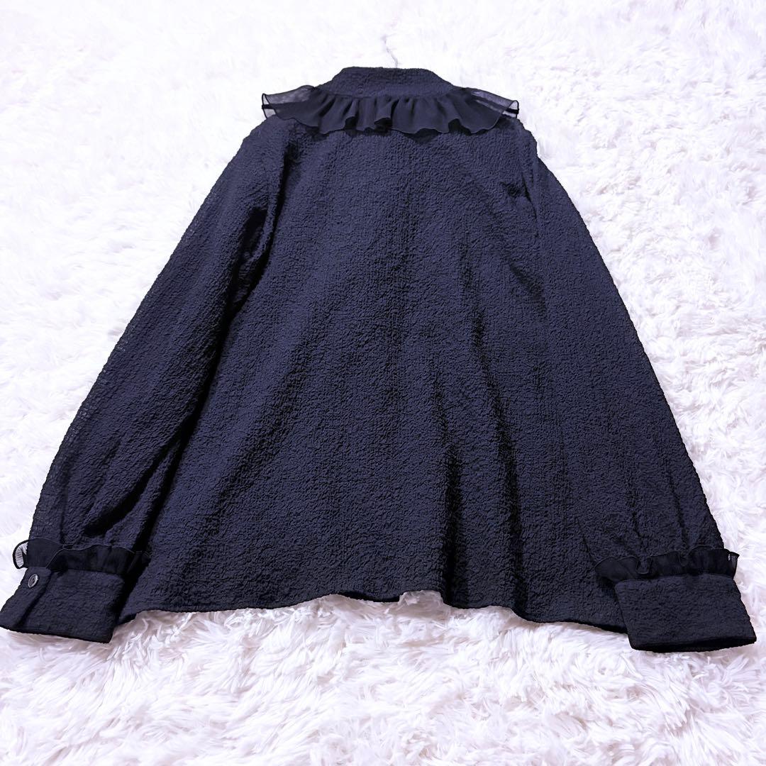 美品★23AW イエナ ボリュームカラーブラウス ブラック