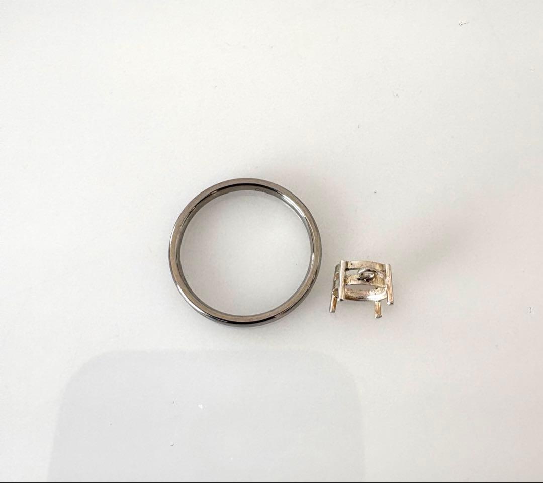 大特価K18WG 支給石　6本爪ピアスプレス+K18WGダブルロックキャッチ大