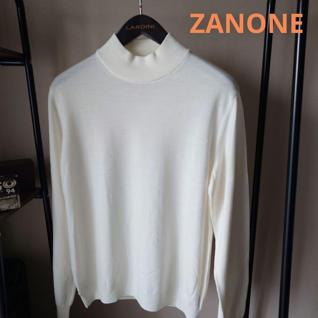 ZANONE 12Gメリノウールモックネックニット48 イタリア製