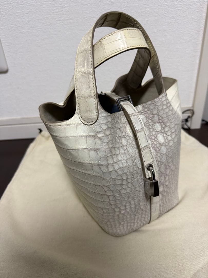 クロコダイル　ヒマラヤ本革　ハンドバッグ