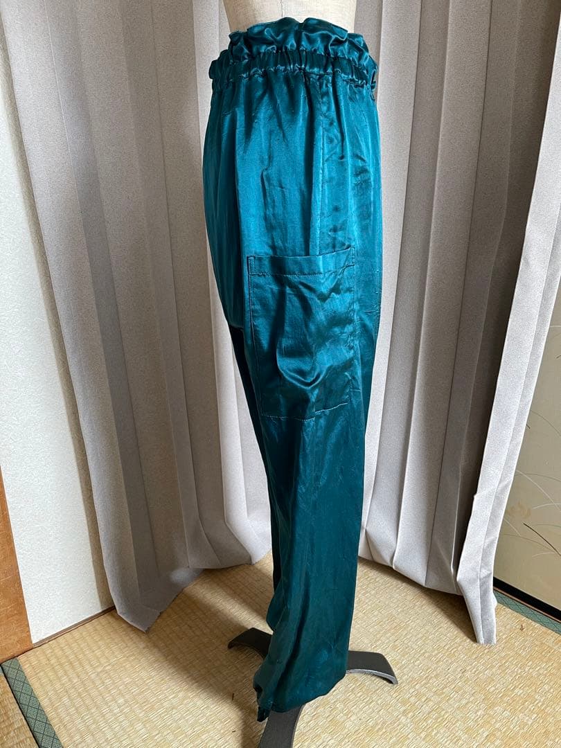 tabrikシルクカーゴパンツ サイドポケット