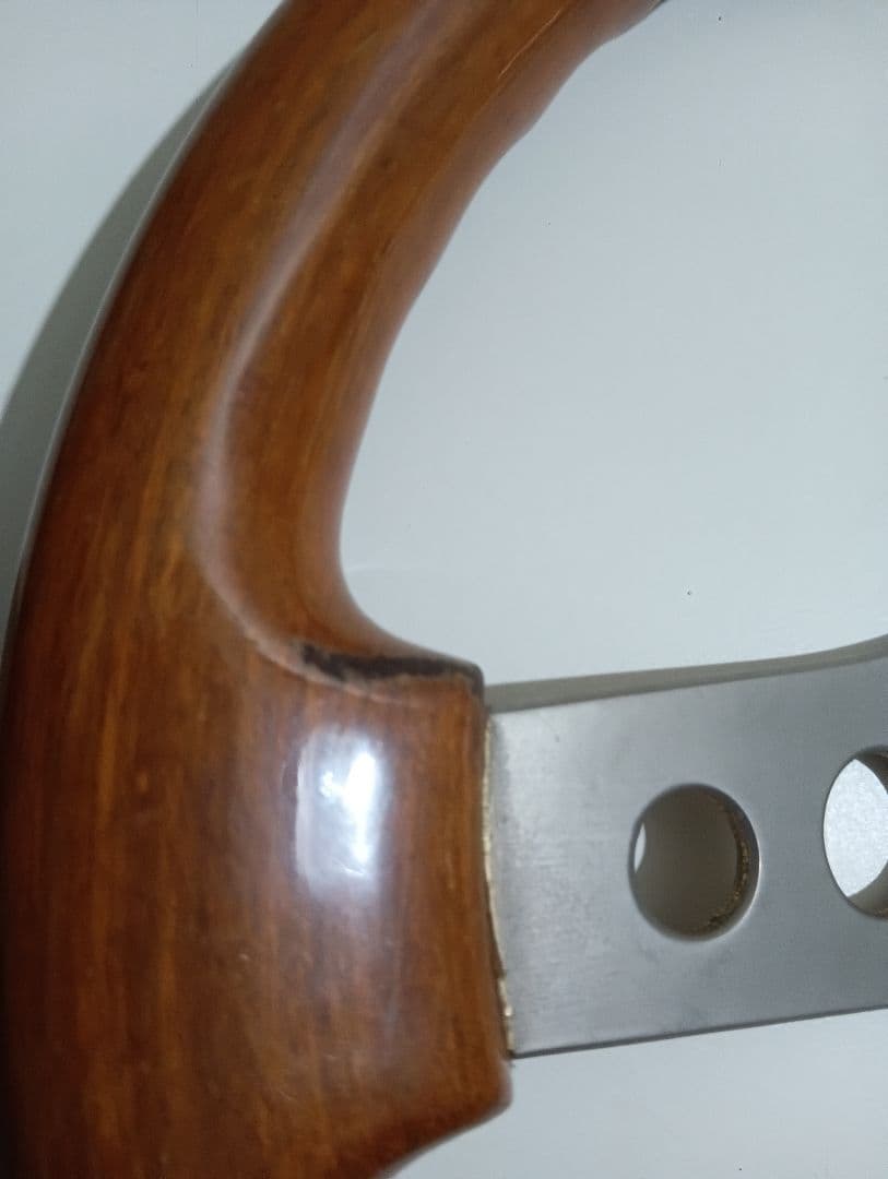 O·B·A　ウッドステアリング 3本スポーク(当時物)