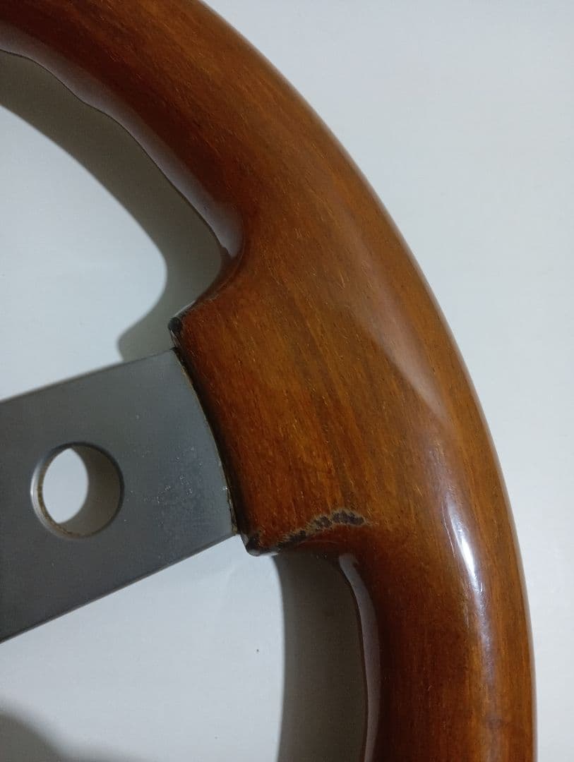 O·B·A　ウッドステアリング 3本スポーク(当時物)