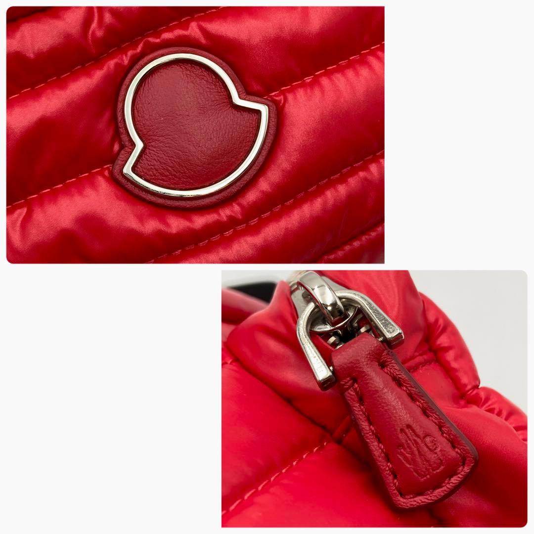 ®️✨ MONCLER ウエストバッグ ダウン 赤 キルティング 男女