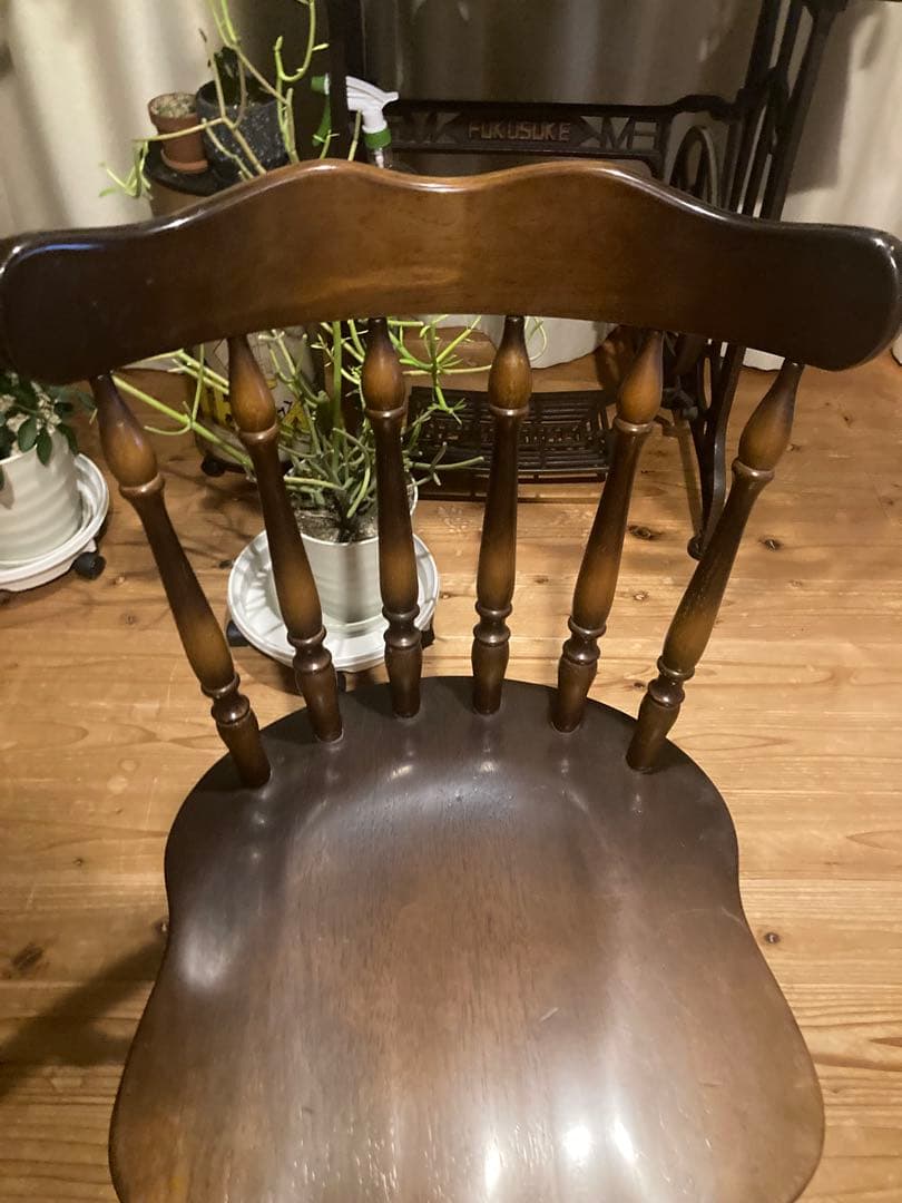 昭和レトロ　ダイニングチェア　飛騨産業　キツツキマーク　ウィンザーチェア