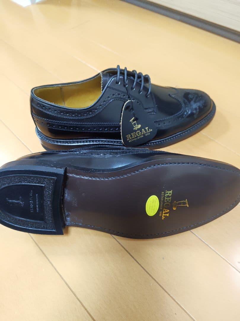REGAL 黒レザー ドレスシューズ ウィングチップ