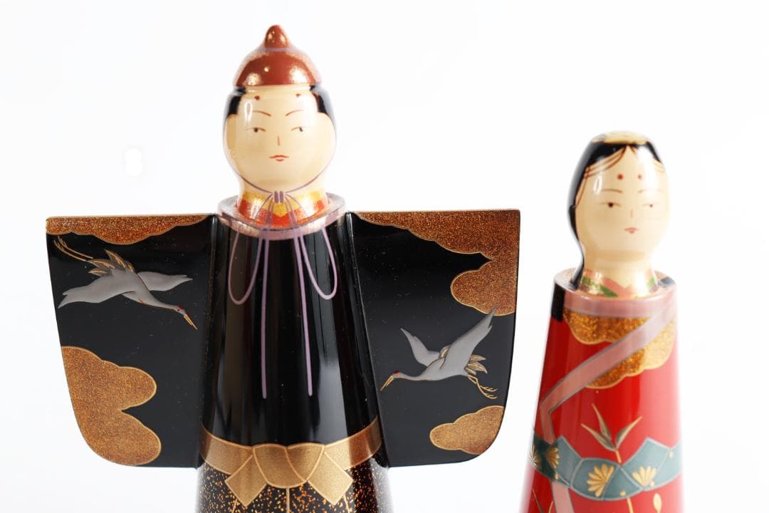 輪島塗 福久清一 立雛 雛道具 共箱