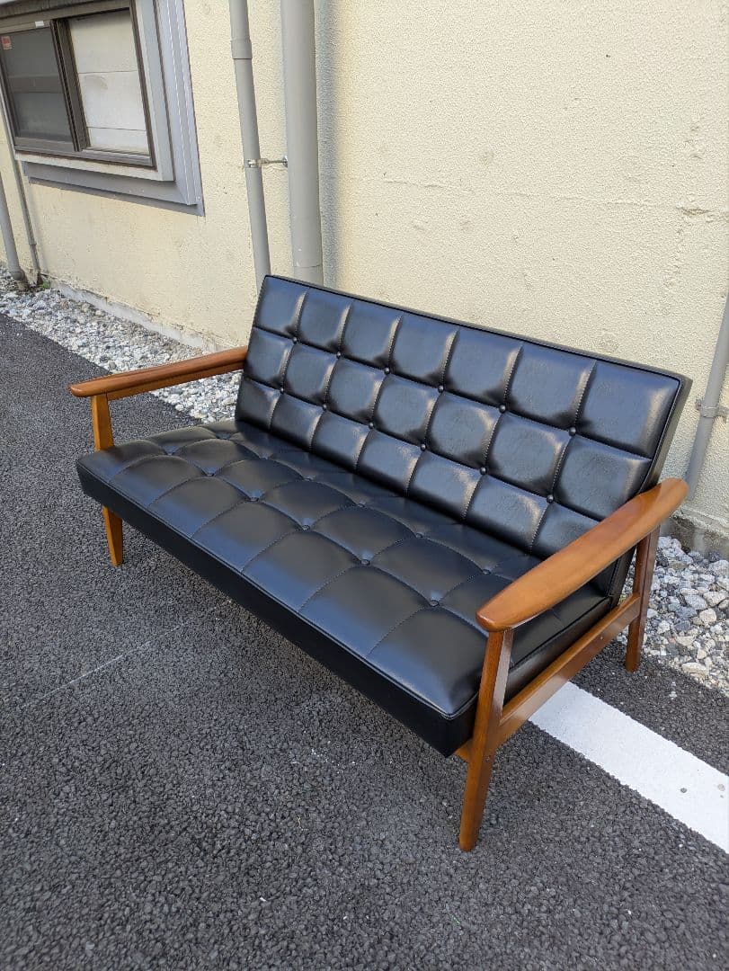 カリモク60 Kチェア スタンダードブラック 2シーター ミッドセンチュリー