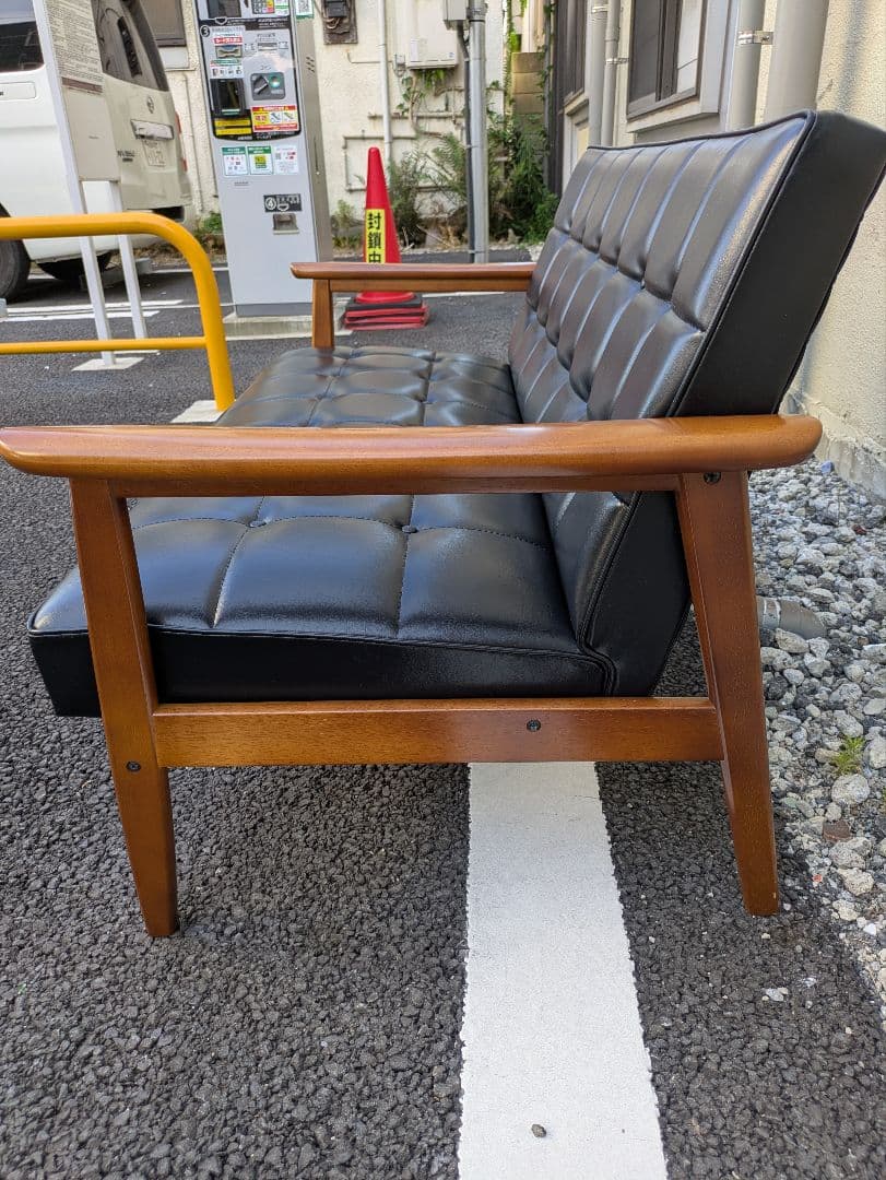 カリモク60 Kチェア スタンダードブラック 2シーター ミッドセンチュリー