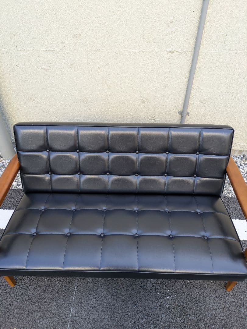 カリモク60 Kチェア スタンダードブラック 2シーター ミッドセンチュリー