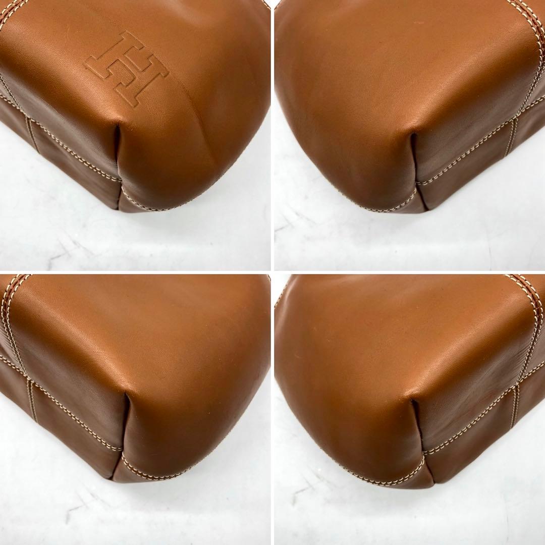 ✨極希少・美品✨ヒロフ ミニハンドバッグ Hロゴ 型押し レザー ライトブラウン