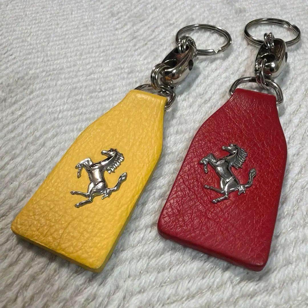 フェラーリ オフィシャル レザー キーリング 2個セット Ferrari