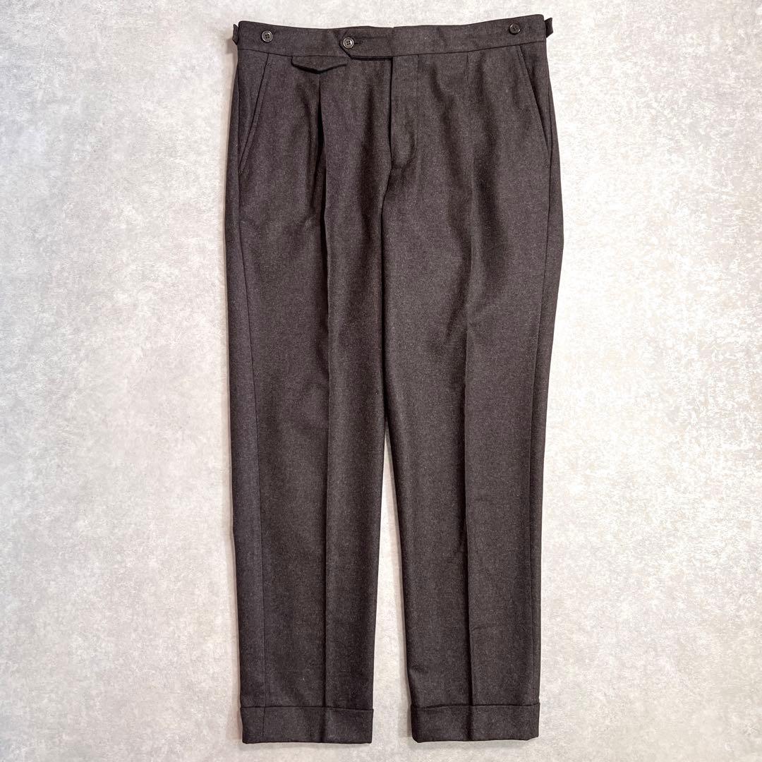 SPIRIT BERWICH カノニコウールフランネル スラックス ブラウン46