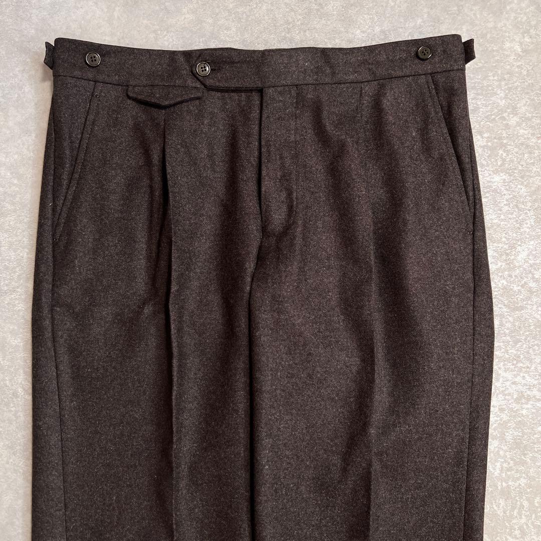 SPIRIT BERWICH カノニコウールフランネル スラックス ブラウン46