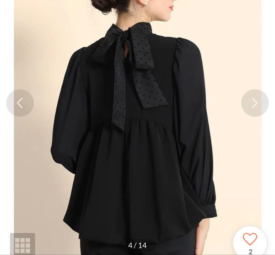 FENNEL バックリボンブラウス ブラック