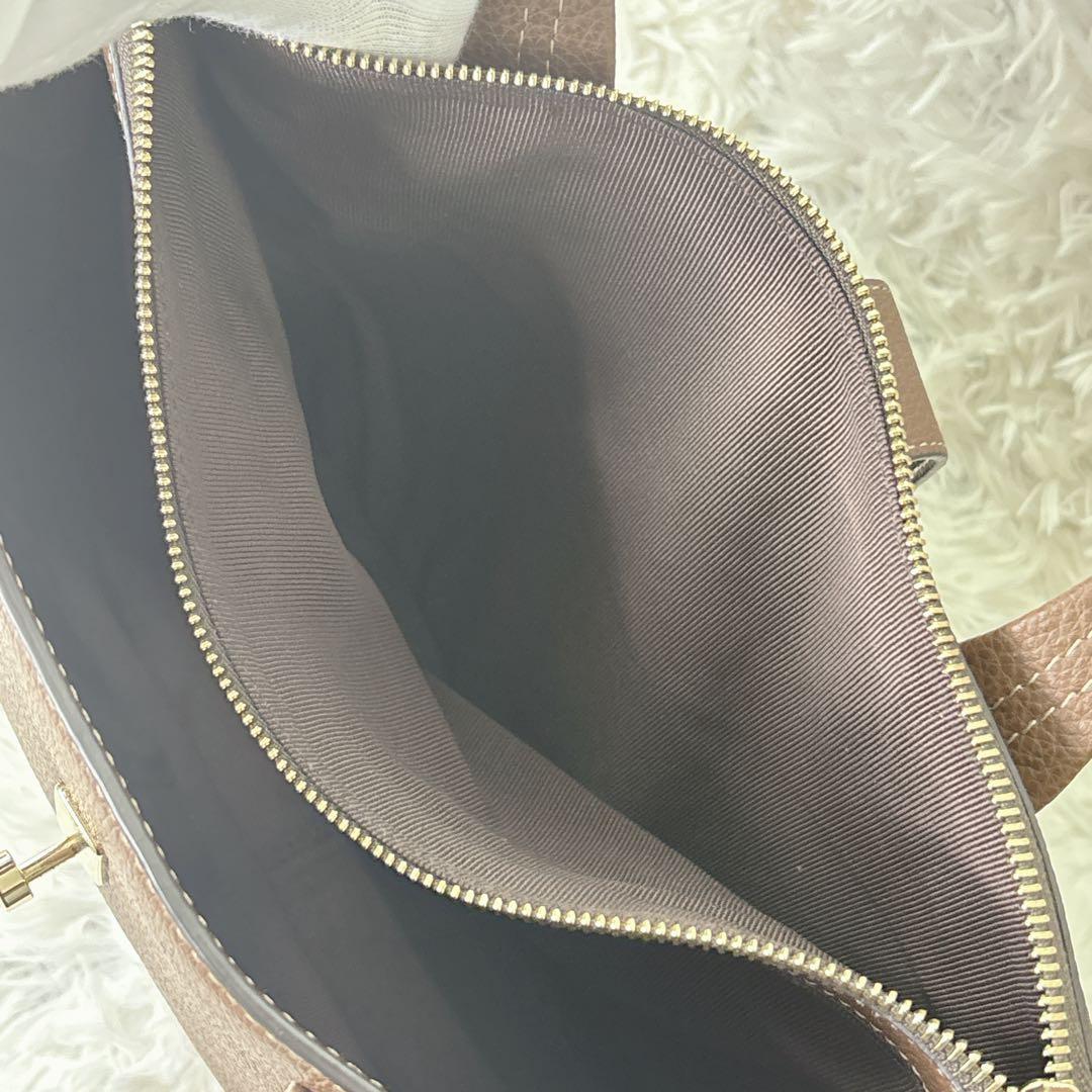 未使用級　FURLA ブラウン ビジネスバッグ　A4 トートバッグ