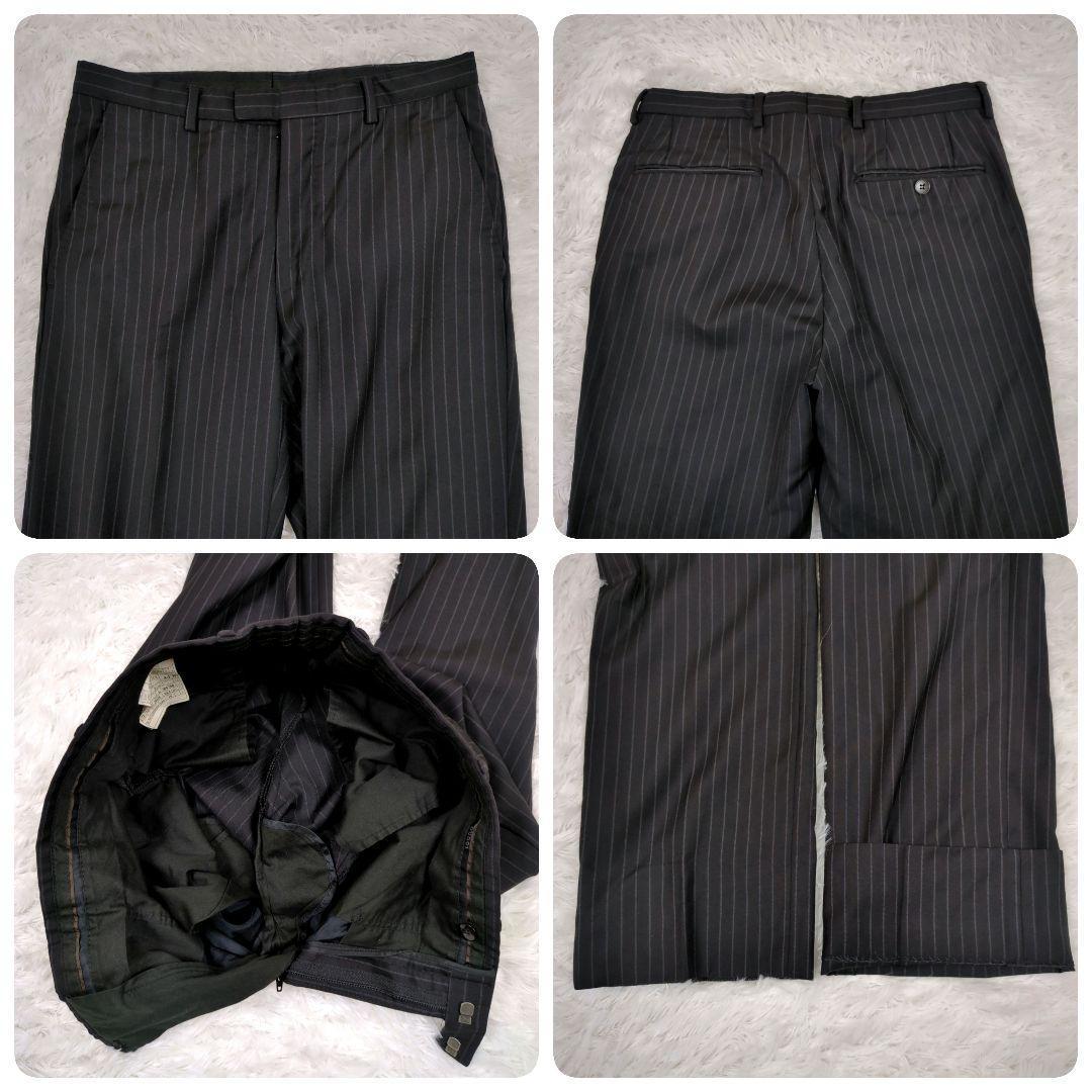 グッチ【サイズ 44】スーツ　セットアップ　チャコールグレー　ストライプ