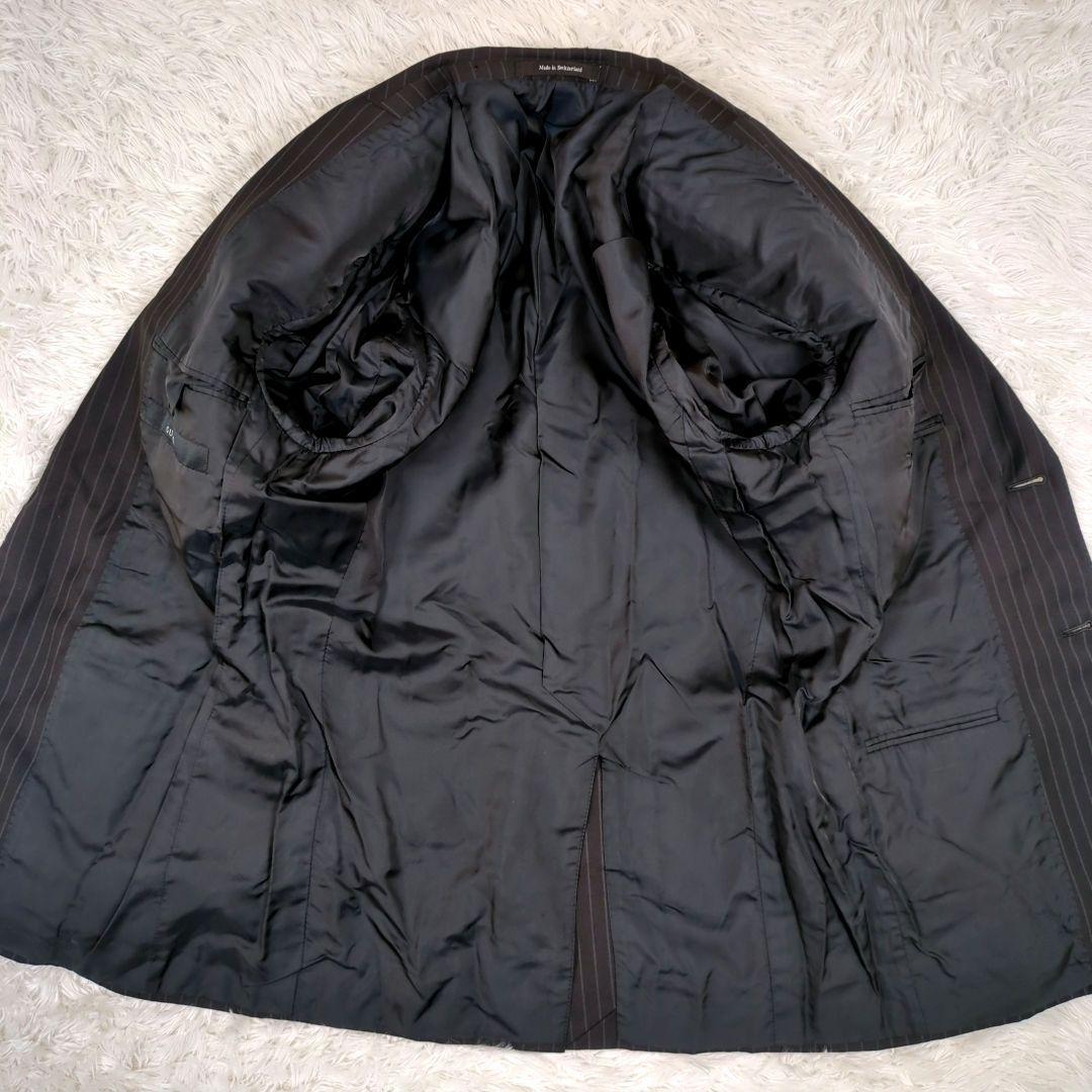 グッチ【サイズ 44】スーツ　セットアップ　チャコールグレー　ストライプ