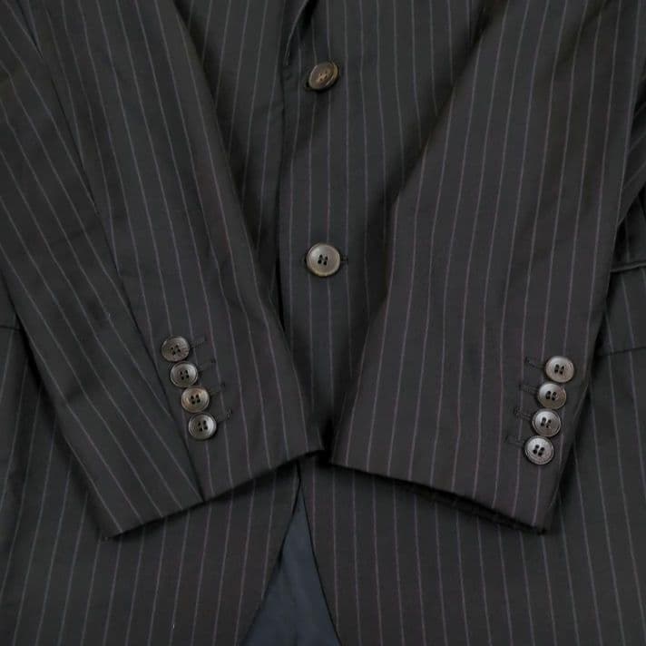 グッチ【サイズ 44】スーツ　セットアップ　チャコールグレー　ストライプ