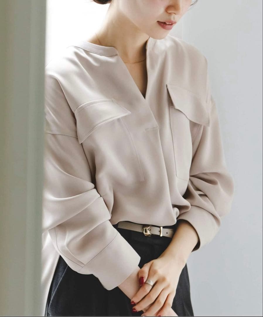 Noble ワークディテールドレープシャツ