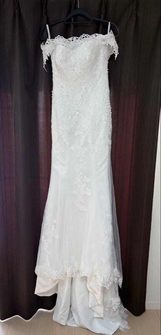 ウェディングドレス S マーメイド オフショルダー