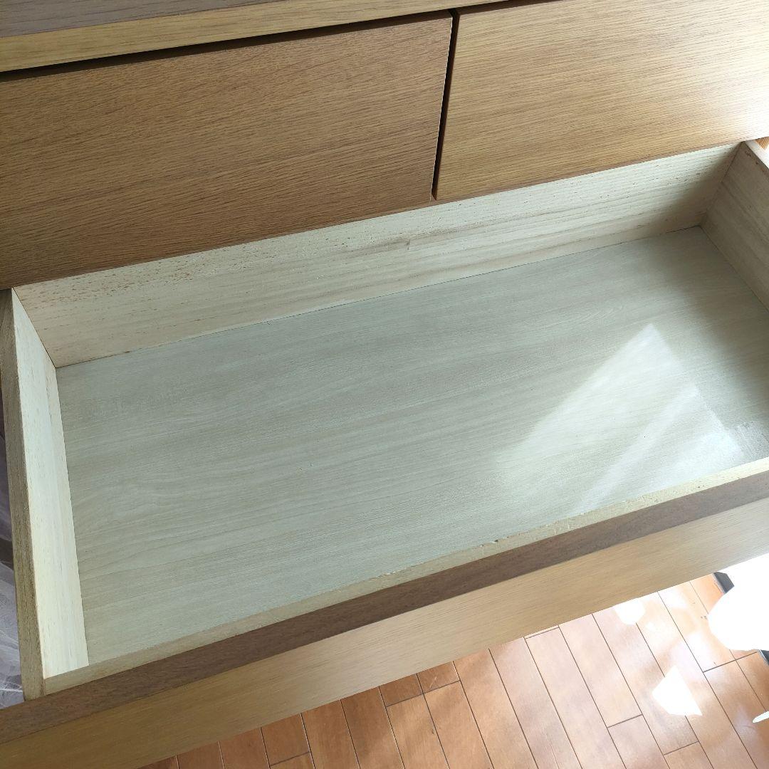 無印良品 オーク材 チェスト6段 ワイド 脚付き【ジャンク】