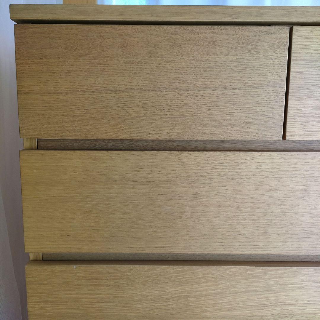 無印良品 オーク材 チェスト6段 ワイド 脚付き【ジャンク】