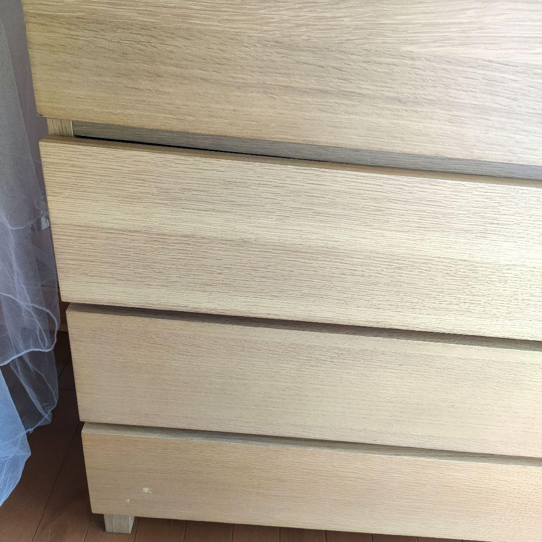 無印良品 オーク材 チェスト6段 ワイド 脚付き【ジャンク】