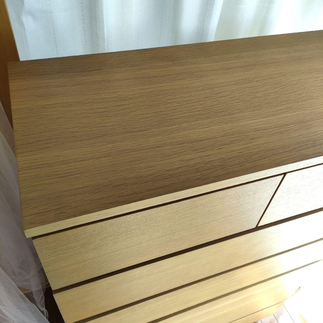 無印良品 オーク材 チェスト6段 ワイド 脚付き【ジャンク】