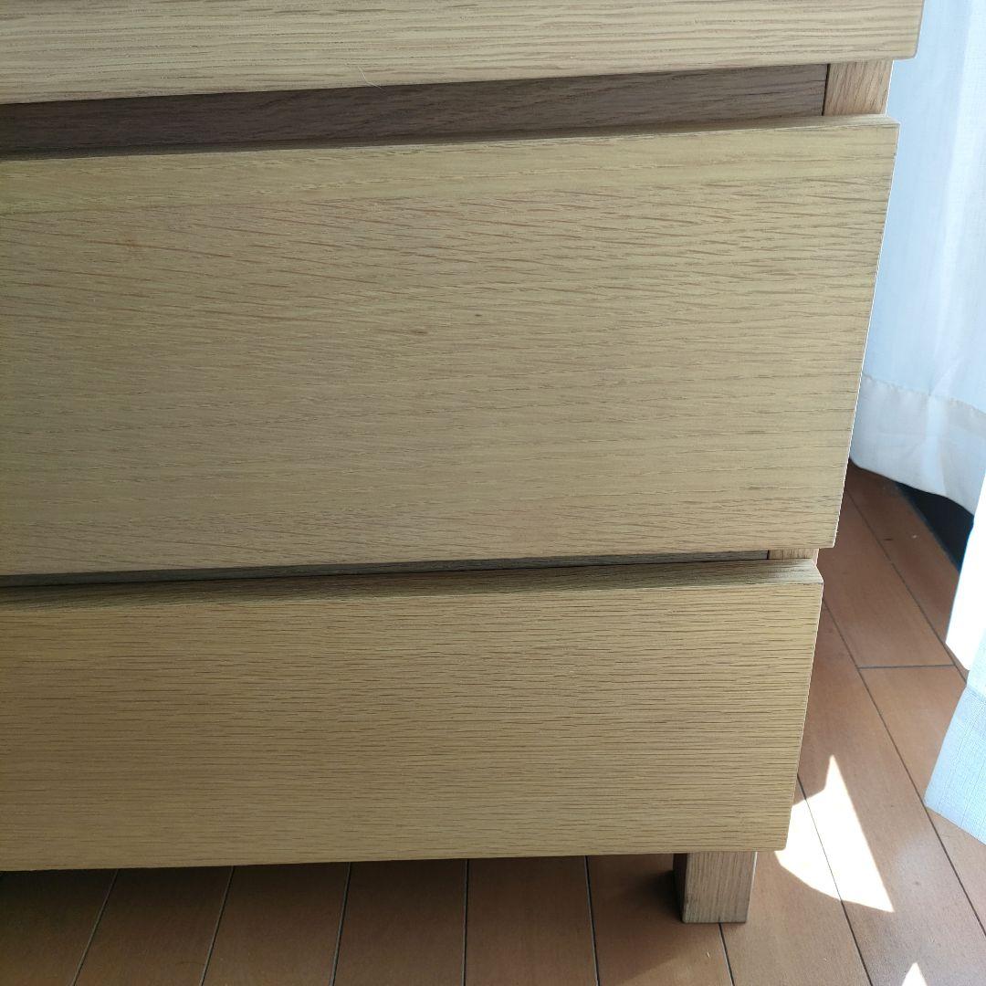 無印良品 オーク材 チェスト6段 ワイド 脚付き【ジャンク】