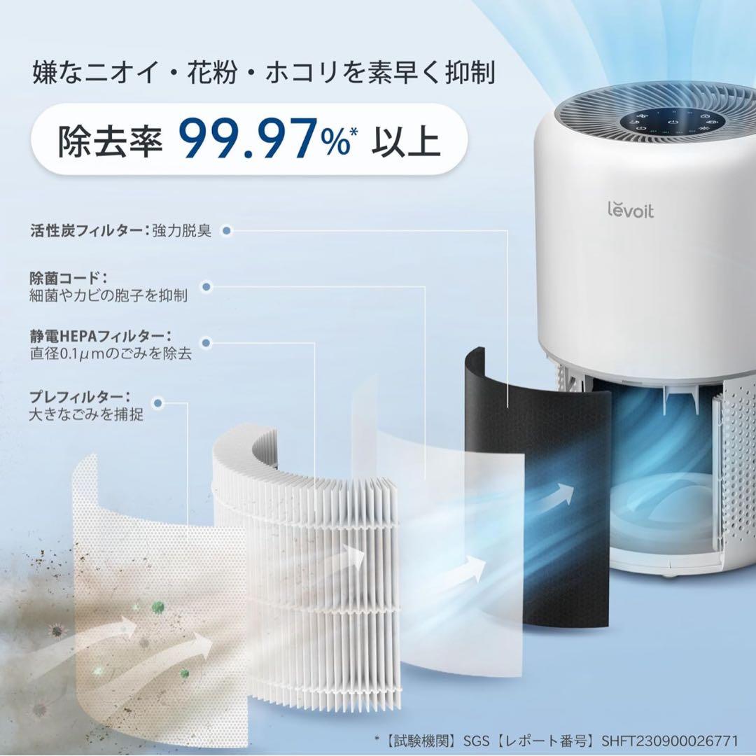 Levoit レボイト空気清浄機 Core 300 ホワイト　活性炭フィルター