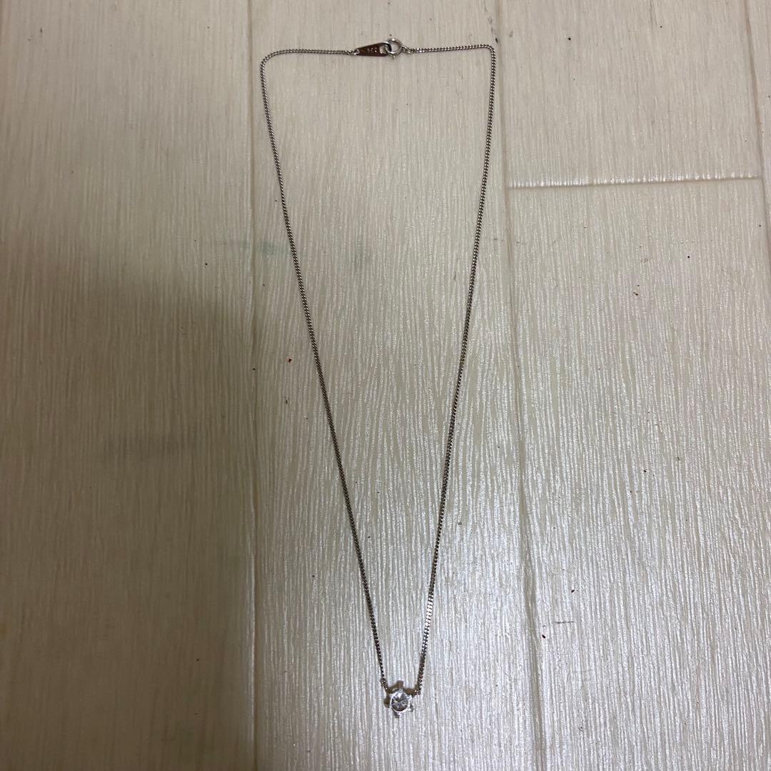 一粒 プラチナダイヤモンドネックレス 0.34ct pt850