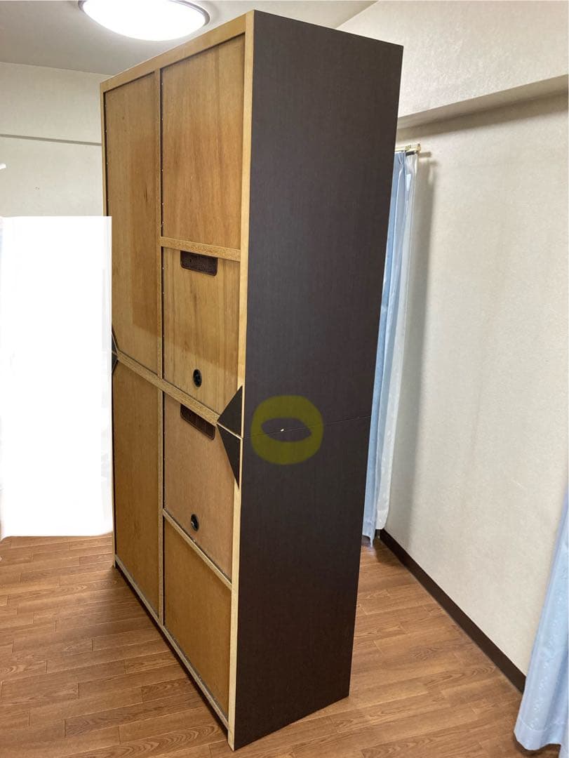 ☆ アクタス ダークブラウン 食器棚・キッチンボード ブラックガラス ☆