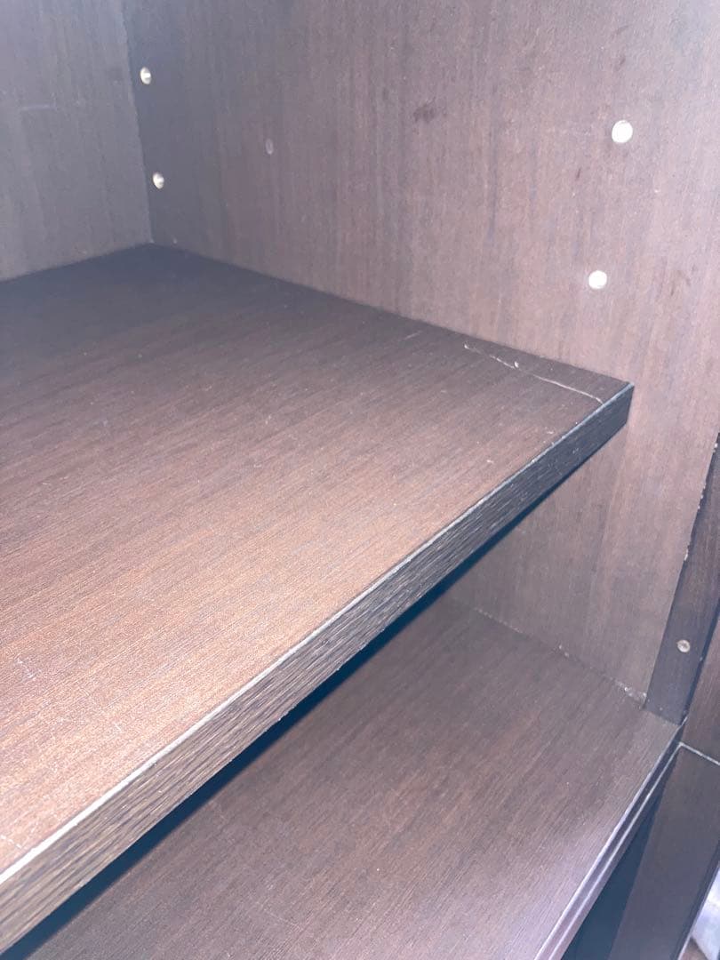 ☆ アクタス ダークブラウン 食器棚・キッチンボード ブラックガラス ☆