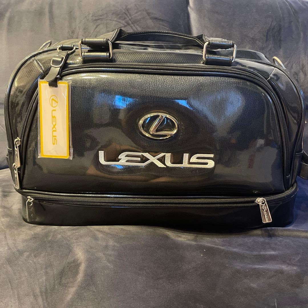LEXUS レクサス 黒 ゴルフ用 ボストンバック エナメルバッグ 美品