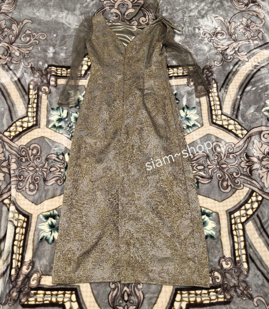 LE’RURE Shoulder ribbon jacquard dress