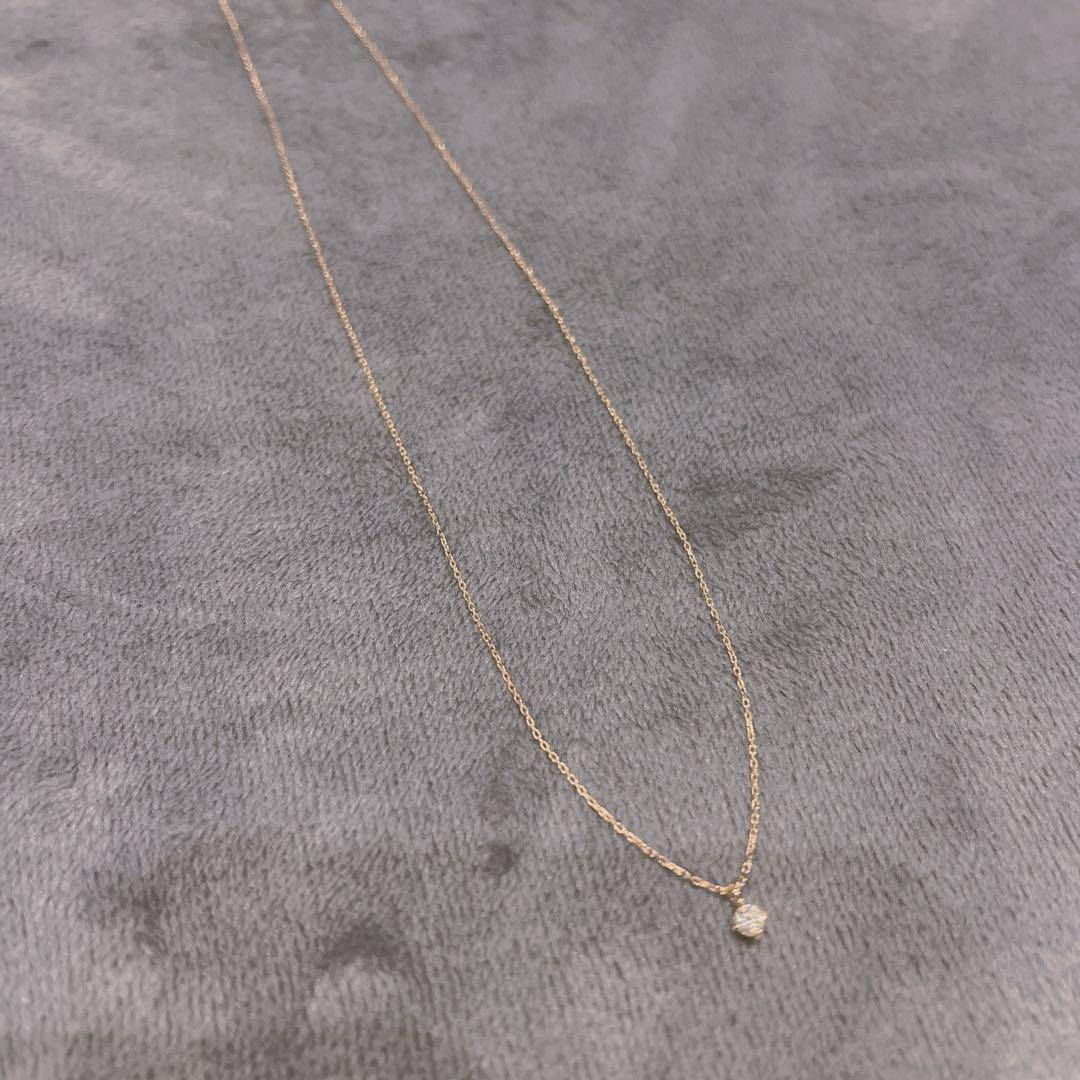 ete k18 pg ダイヤモンドネックレス　ピンクゴールド
