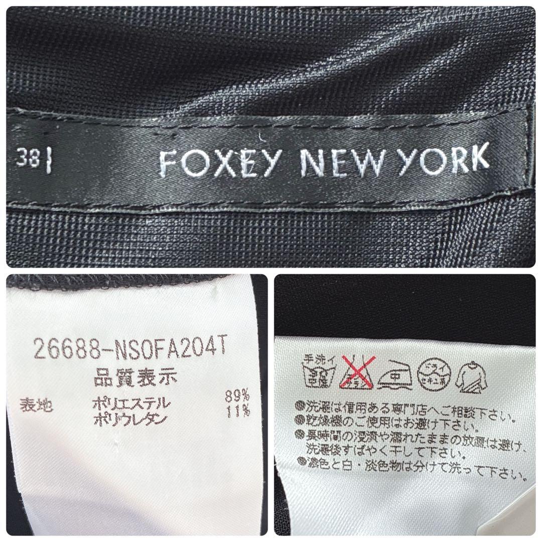 フォクシーニューヨーク FOXEY ノースリーブ フレアワンピース 黒 38