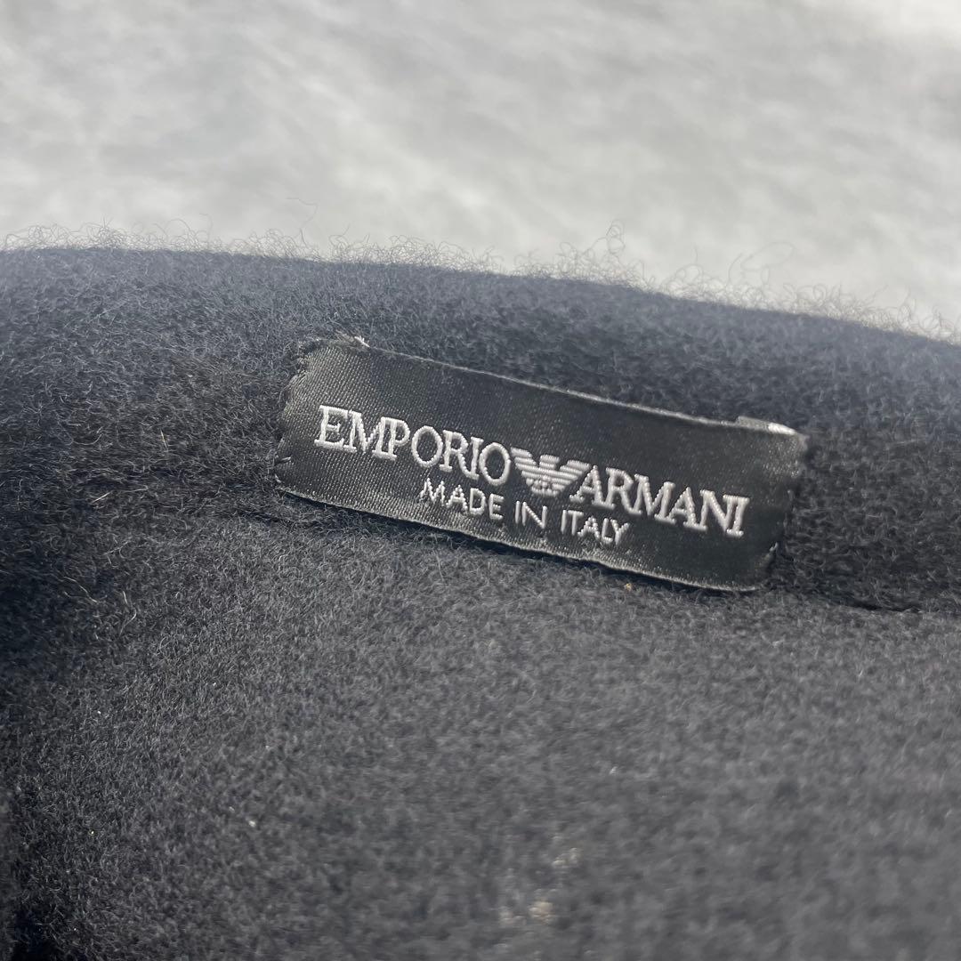 未使用品 EMPORIO ARMANI ベレー帽 ブラック スタッズ ロゴ