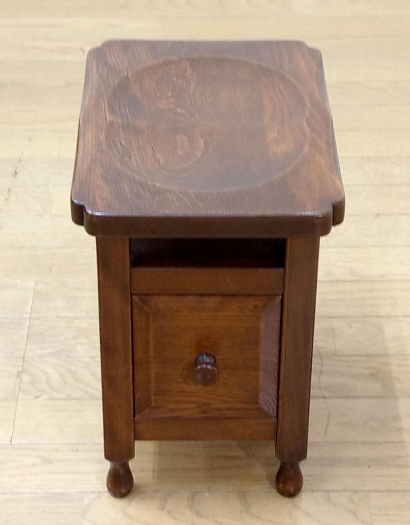 美品 吉田璋也デザイン 鳥取民芸木工 木製 欅(ケヤキ) 無垢 引出付スツール