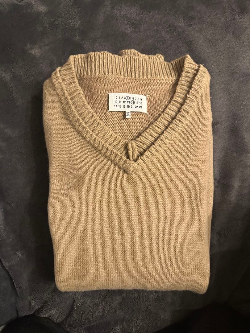 パ*ー様 【希少】メゾン マルジェラ エルボーパッチ ニット ダークベージュ　L
