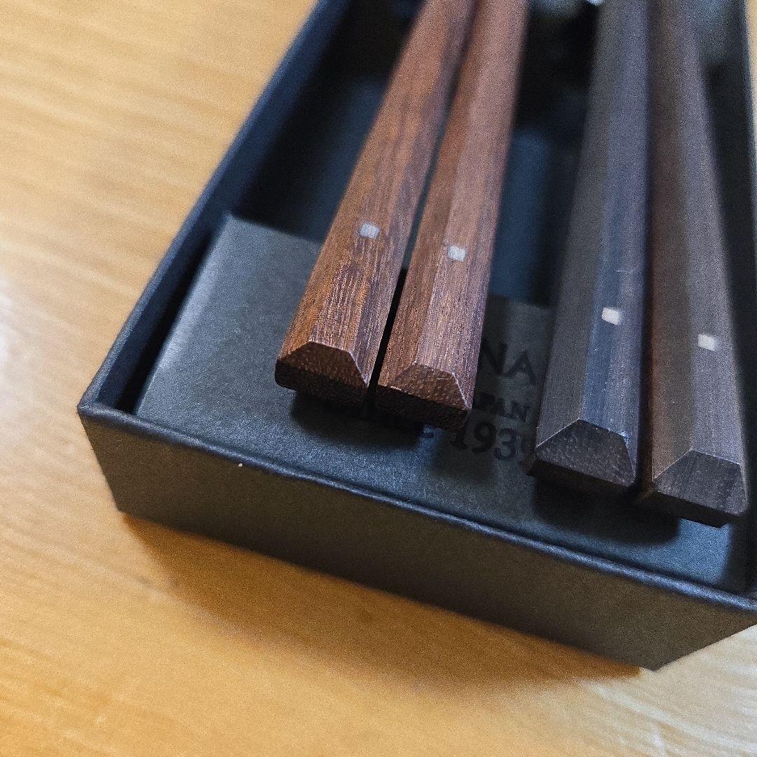 【未使用品】マルナオ 特上百年八角箸　夫婦セット