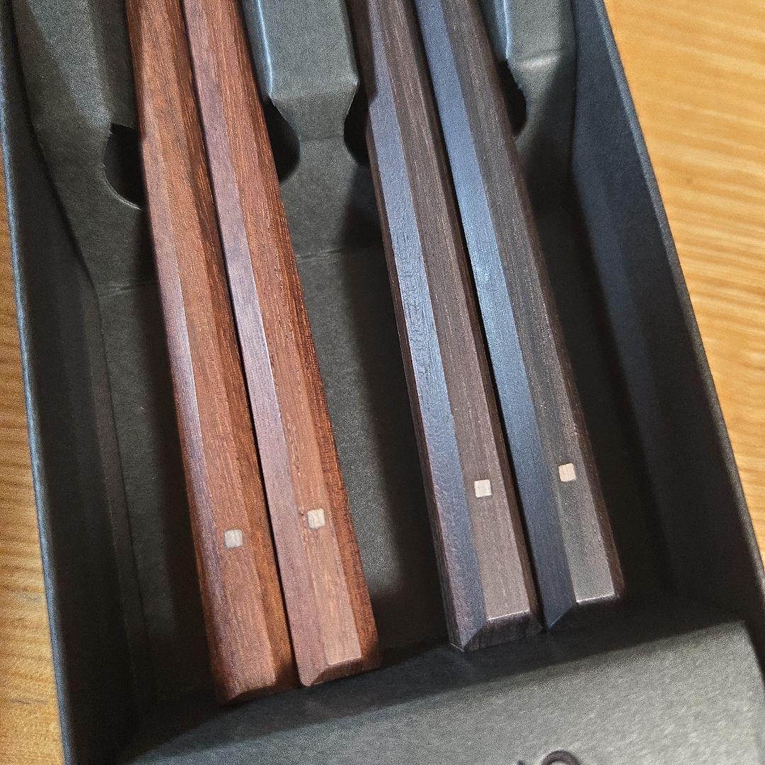 【未使用品】マルナオ 特上百年八角箸　夫婦セット