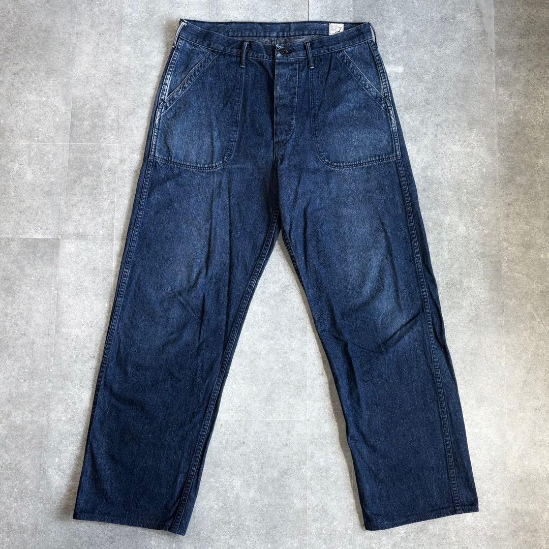 【色落ち抜群】オアスロウ US.NAVY ユティリティパンツ インディゴデニム