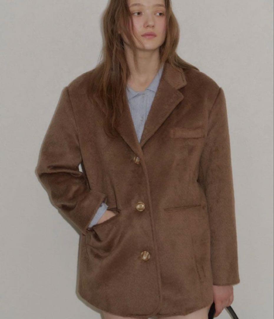 giunon オーバーシャギージャケットコート ブラウン