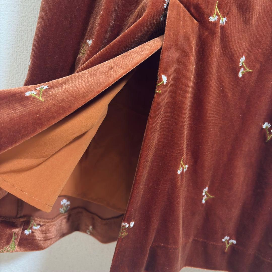 Kastaneオケージョンドレス ベルベットドレス キャメル